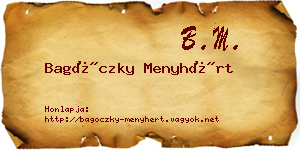 Bagóczky Menyhért névjegykártya